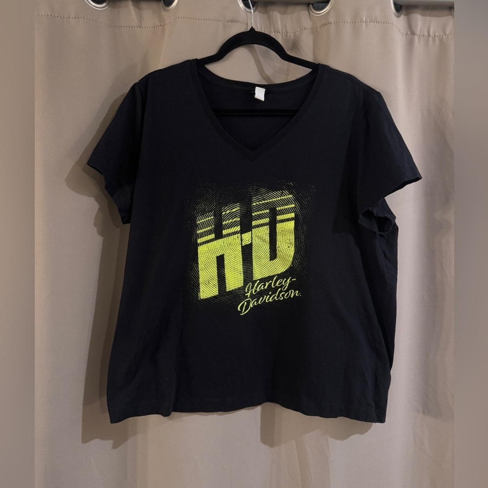 Harley-Davidson Black Tee with Neon  Logo
